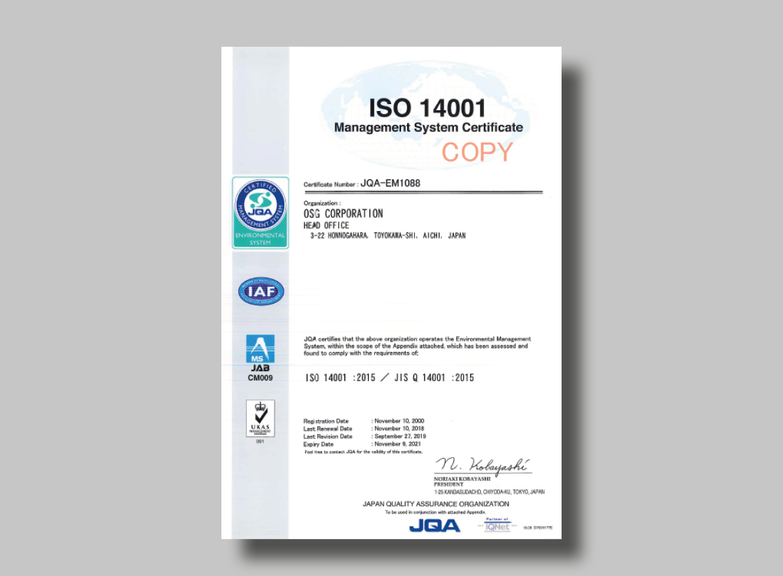 OSG ISO 9001 certifikat